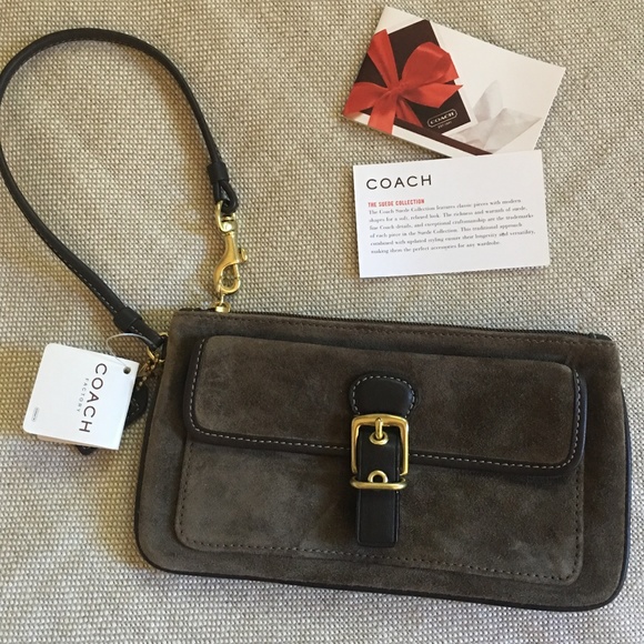 Coach Handbags - Coach Brown Suede Wristlet NWT Coach Handbags - Coach Brown Suede Wristlet NWT